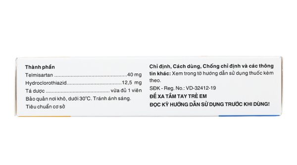 Mibetel Plus 40mg/12.5mg trị tăng huyết áp (3 vỉ x 10 viên)