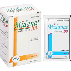 Bột pha hỗn dịch uống Midanat 100 trị nhiễm khuẩn đường hô hấp (12 gói x 2,1g)