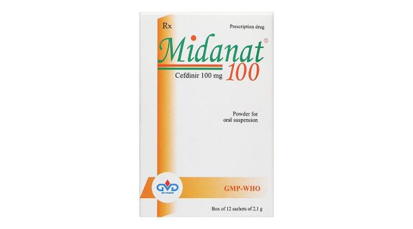 Bột pha hỗn dịch uống Midanat 100 trị nhiễm khuẩn đường hô hấp (12 gói x 2,1g)