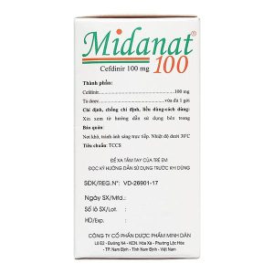 Bột pha hỗn dịch uống Midanat 100 trị nhiễm khuẩn đường hô hấp (12 gói x 2,1g)