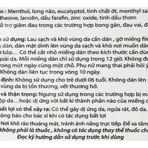 Miếng dán Tika-Patch giảm đau cơ, xương khớp (7cm x 10cm) gói 4 miếng