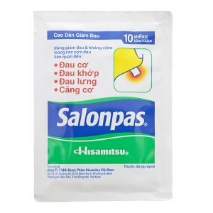 Cao dán Salonpas (6,5cm x 4,2cm) giúp giảm đau, kháng viêm (24 gói x 10 miếng)