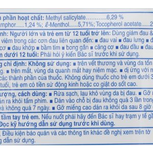 Cao dán Salonpas (6,5cm x 4,2cm) giúp giảm đau, kháng viêm (24 gói x 10 miếng)