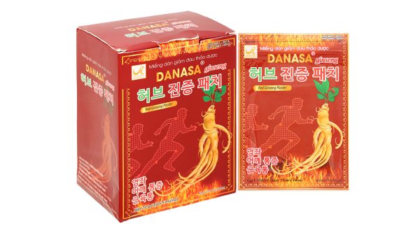 Miếng dán giảm đau thảo dược Danasa ginseng (7.5cm x 10cm) hộp 20 gói x 5 miếng
