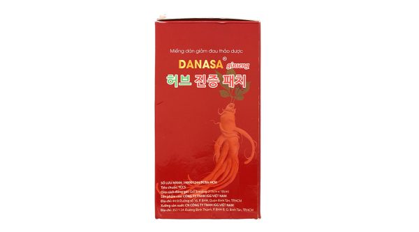 Miếng dán giảm đau thảo dược Danasa ginseng (7.5cm x 10cm) hộp 20 gói x 5 miếng