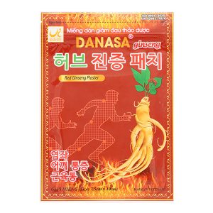 Miếng dán giảm đau thảo dược Danasa ginseng (7.5cm x 10cm) hộp 20 gói x 5 miếng