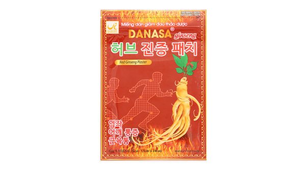 Miếng dán giảm đau thảo dược Danasa ginseng (7.5cm x 10cm) hộp 20 gói x 5 miếng