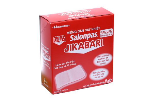 Miếng dán giữ nhiệt Salonpas Jikabari làm ấm, giảm đau (8.4cm x 13cm) (8 gói x 1 miếng)