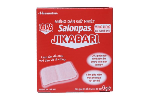 Miếng dán giữ nhiệt Salonpas Jikabari làm ấm, giảm đau (8.4cm x 13cm) (8 gói x 1 miếng)