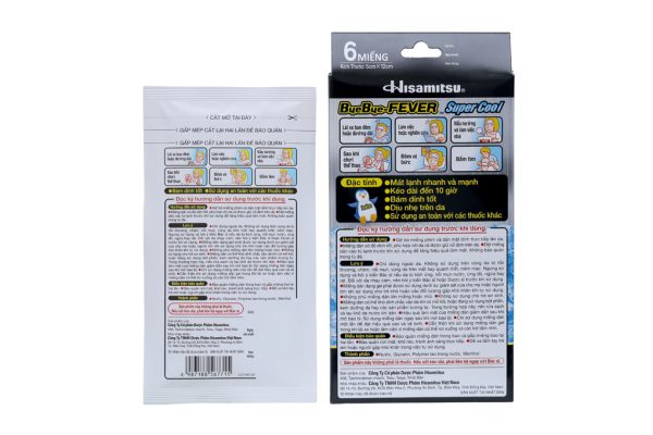 Miếng dán hạ sốt ByeBye Fever Super Cool (5cm x 12 cm) (3 gói x 2 miếng)