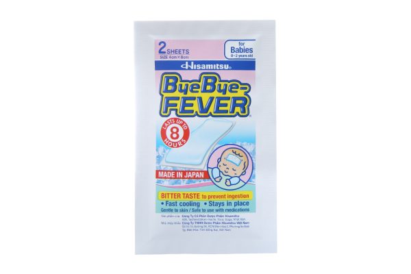 Miếng dán hạ sốt ByeBye Fever trẻ 0-2 tuổi (4cm x 8cm) (3 gói x 2 miếng)