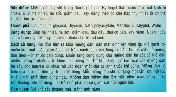 Miếng dán hạ sốt Sakura cho bé (3 gói x 2 miếng)