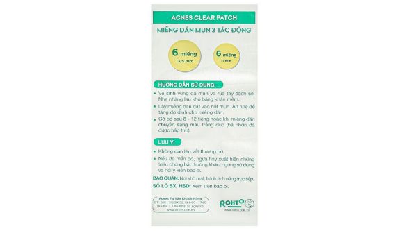 Miếng dán mụn Acnes Clear Patch giúp kháng khuẩn, sạch mụn hộp 24 miếng