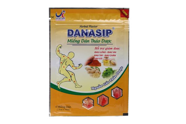 Miếng dán thảo dược Danasip giảm đau cơ xương khớp gói 4 miếng (7.5cm x 10cm)