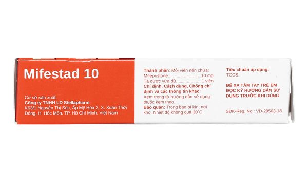 Mifestad 10 thuốc tránh thai khẩn cấp trong vòng 120 giờ (1 vỉ x 1 viên)