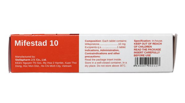 Mifestad 10 thuốc tránh thai khẩn cấp trong vòng 120 giờ (1 vỉ x 1 viên)