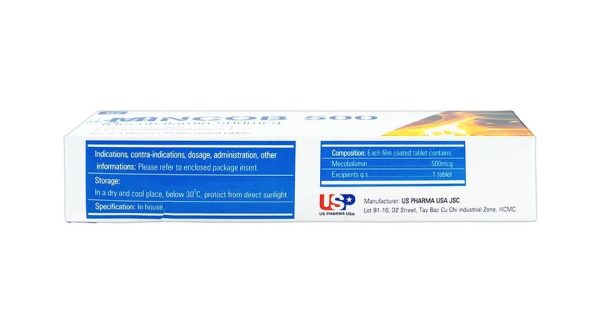 Mincob 500 điều trị và dự phòng thiếu vitamin B12 (3 vỉ x 10 viên)