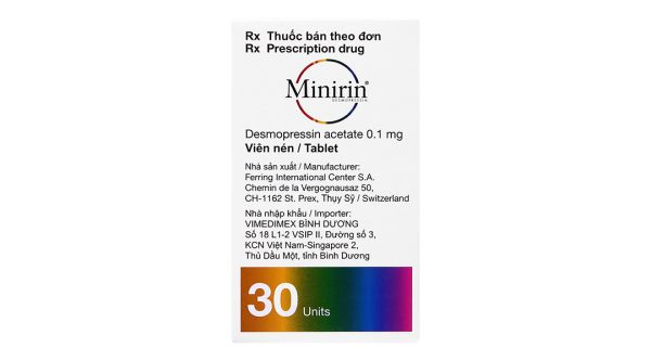 Minirin 0.1mg trị đái tháo nhạt, tiểu đêm lọ 30 viên
