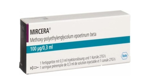 Dung dịch tiêm Mircera 100μg/0,3ml trị thiếu máu do bệnh thận mạn tính bơm tiêm 0.3ml