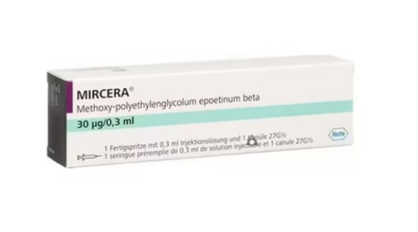 Dung dịch tiêm Mircera 30μg/0,3ml trị thiếu máu do bệnh thận mạn bơm tiêm 0,3ml