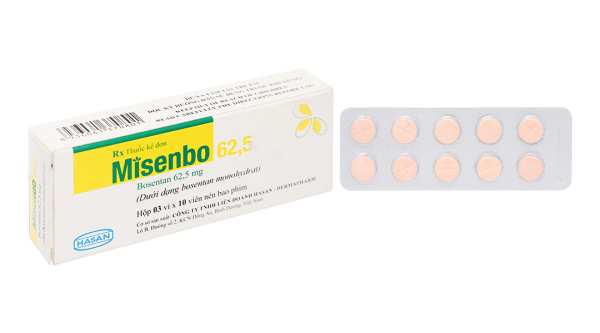Misenbo 62.5 trị tăng huyết áp (3 vỉ x 10 viên)