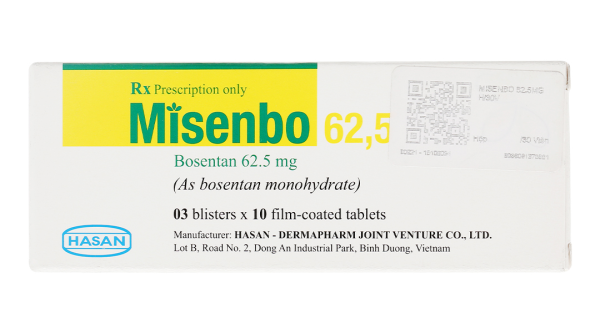 Misenbo 62.5 trị tăng huyết áp (3 vỉ x 10 viên)