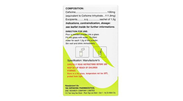Thuốc bột Mitafix trẻ em 100mg điều trị nhiễm khuẩn (12 gói x 1.5g)
