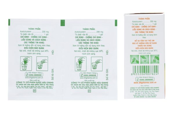 Thuốc bột Mitux 200mg làm tan đàm trong bệnh lý hô hấp (24 gói x 1.5g)