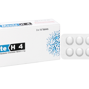 Viên nhai Monte H4 phòng và trị hen suyễn (3 vỉ x 10 viên)