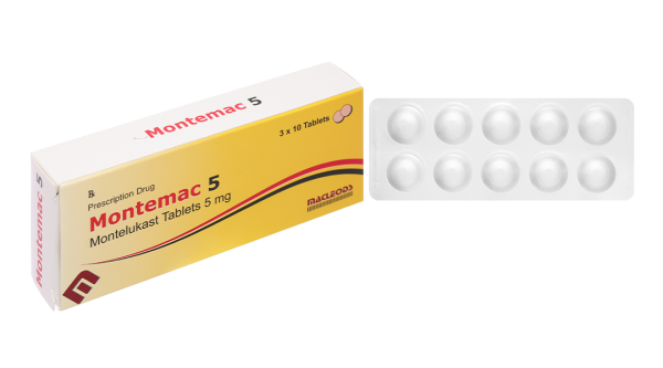 Viên nhai Montemac 5 trị hen suyễn (3 vỉ x 10 viên)