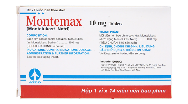 Montemax 10mg Tablets trị hen phế quản mãn tính (1 vỉ x 14 viên)