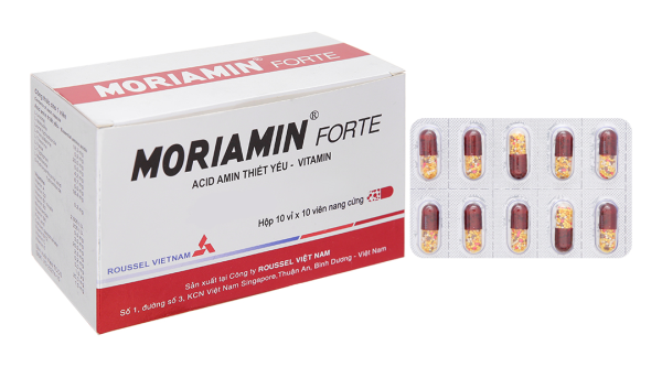 Moriamin Forte bổ sung acid amin và vitamin (10 vỉ x 10 viên)