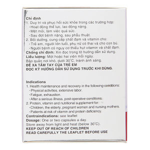 Moriamin Forte bổ sung acid amin và vitamin (10 vỉ x 10 viên)