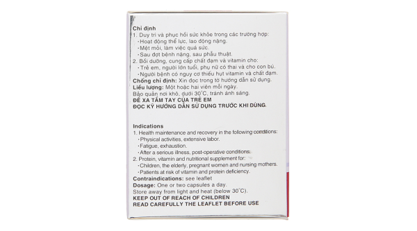 Moriamin Forte bổ sung acid amin và vitamin (10 vỉ x 10 viên)