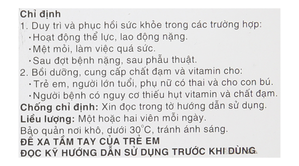 Moriamin Forte bổ sung acid amin và vitamin (10 vỉ x 10 viên)
