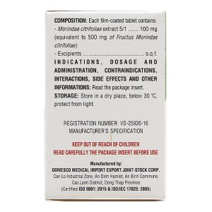 Morinda Citrifolia 100mg trị đau nhức, sưng khớp chai 50 viên