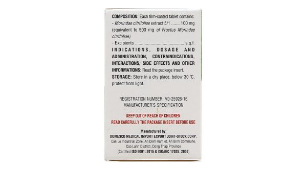 Morinda Citrifolia 100mg trị đau nhức, sưng khớp chai 50 viên