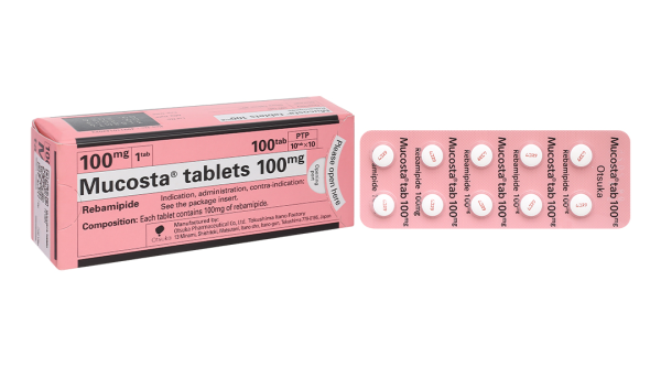 Mucosta Tablets 100mg trị viêm loét dạ dày (10 vỉ x 10 viên)