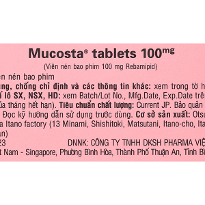 Mucosta Tablets 100mg trị viêm loét dạ dày (10 vỉ x 10 viên)
