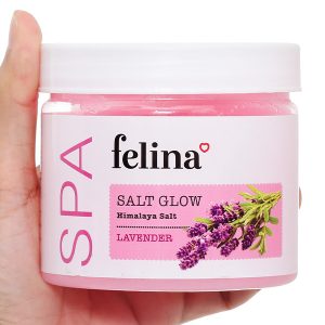 Muối tắm Felina dầu hoa oải hương làm sạch, tẩy tế bào chết hũ 500g