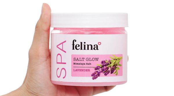 Muối tắm Felina dầu hoa oải hương làm sạch, tẩy tế bào chết hũ 500g