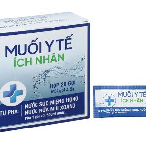 Muối Y Tế Ích Nhân pha nước súc miệng họng, rửa mũi (20 gói x 4.5g)