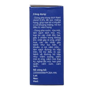 Muối Y Tế Ích Nhân pha nước súc miệng họng, rửa mũi (20 gói x 4.5g)