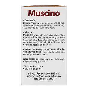 Muscino trị triệu chứng ho khan, ho do kích ứng (10 vỉ x 10 viên)