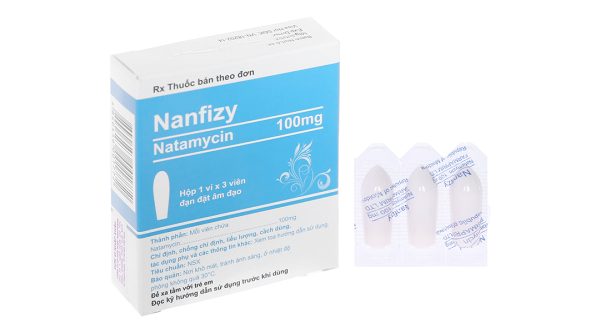 Viên đặt âm đạo Nanfizy 100mg trị và dự phòng nhiễm nấm âm hộ, âm đạo (1 vỉ x 3 viên)