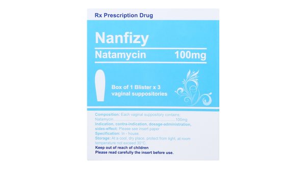 Viên đặt âm đạo Nanfizy 100mg trị và dự phòng nhiễm nấm âm hộ, âm đạo (1 vỉ x 3 viên)