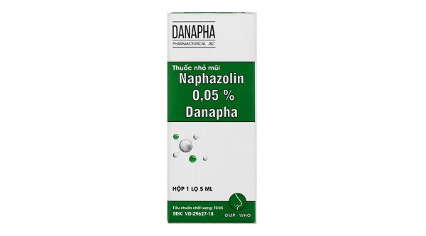 Thuốc nhỏ mũi Naphazolin 0.05% Danapha giảm nghẹt mũi, sung huyết mũi lọ 5ml