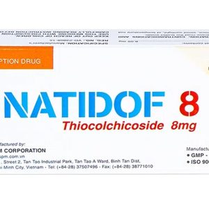 Natidof 8 trị co thắt gây đau trong bệnh thoái hóa đốt sống, đau lưng (3 vỉ x 10 viên)