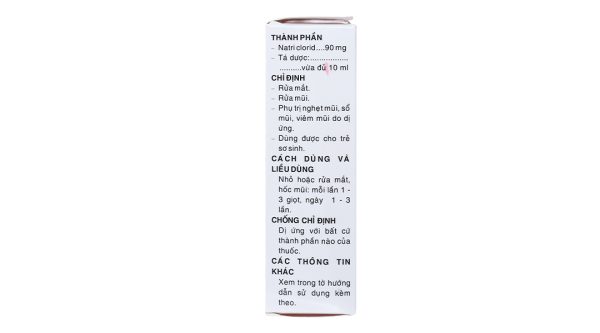 Dung dịch Natri Clorid Pharmedic 0.9% vệ sinh mắt, mũi lọ 10ml