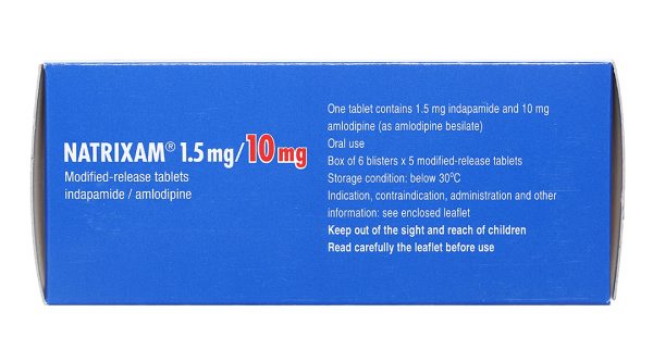 Natrixam 1.5mg/10mg trị tăng huyết áp (6 vỉ x 5 viên)